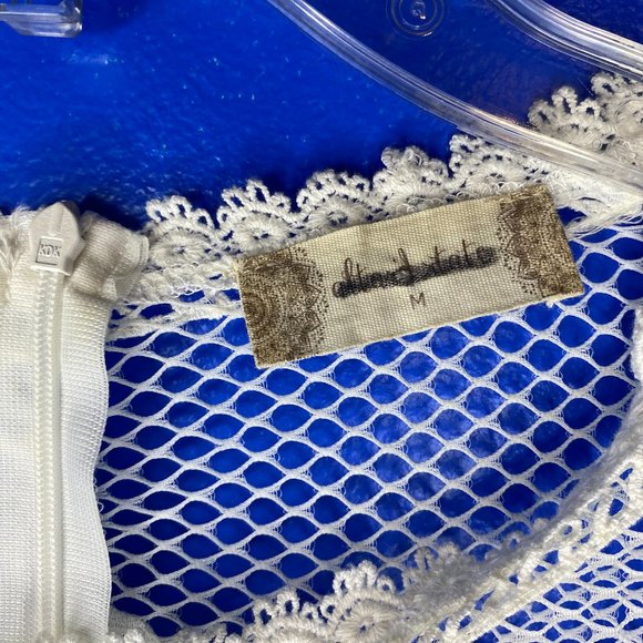 Altar’d State Cream Lace Boho Mini Dress Sleeveless Crochet Overlay - Picture 2 of 7